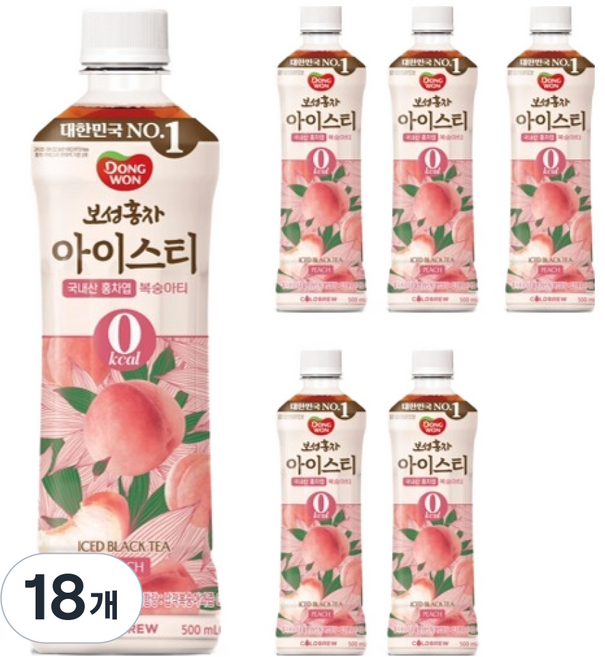 동원보성홍차 제로 복숭아 아이스티, 500ml, 18개