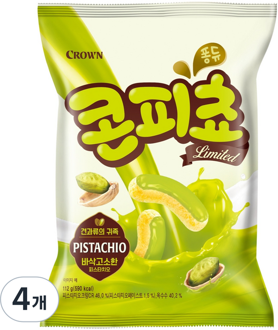 CROWN 皇冠 Corn-series 玉米脆片, 112g, 4個