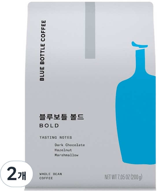 블루보틀커피 볼드 원두, 홀빈(분쇄안함), 200g, 2개
