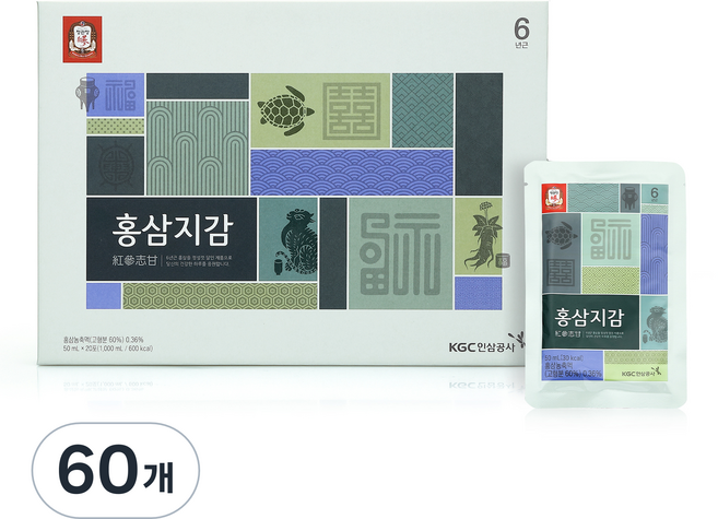 正官庄 紅蔘地甘 50ml 20包禮盒 1個 2個組, 60個