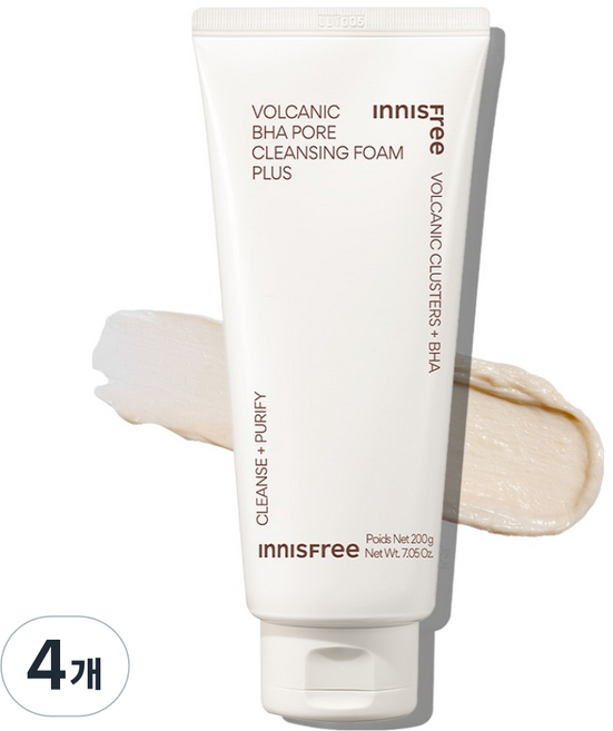 INNISFREE 火山泥BHA毛孔潔面乳 Plus, 200g, 4個