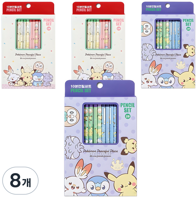 Feelbox 寶可夢 10支鉛筆組 2B, 8套, 混合顏色