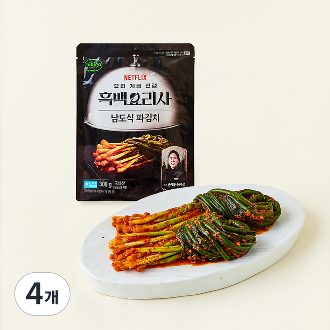 비비고 흑백요리사 술 빚는 윤주모 셰프 남도식 파김치, 300g, 4개