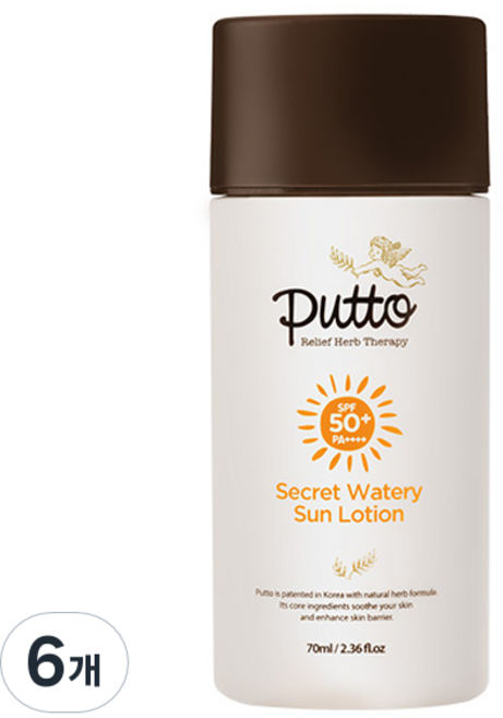 퓨토 시크릿 워터리 선로션 SPF50+ PA++++, 6개, 70ml