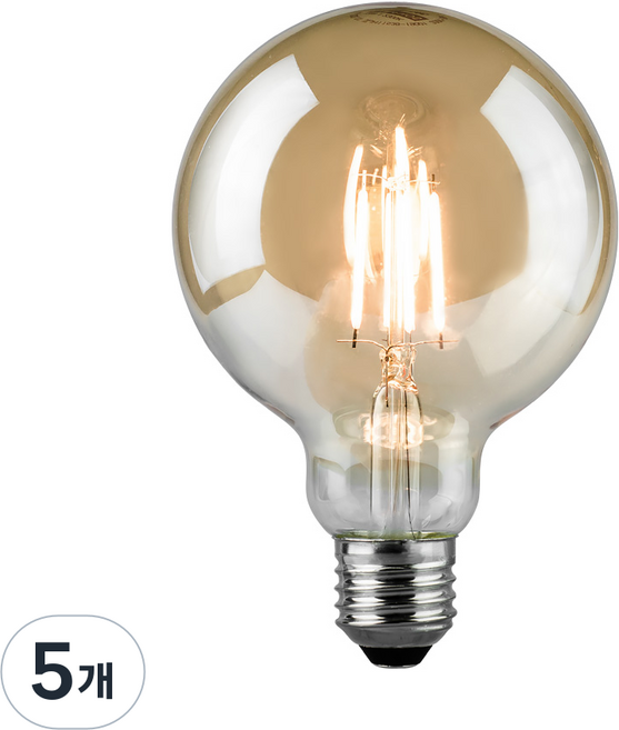 LED 愛迪生燈泡 E26 3W B-G95, 燈泡色, 5個