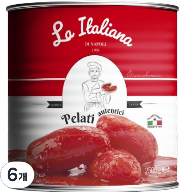 라이탈리아나 나폴리 업소용 토마토 홀 통조림, 6개, 2.5kg
