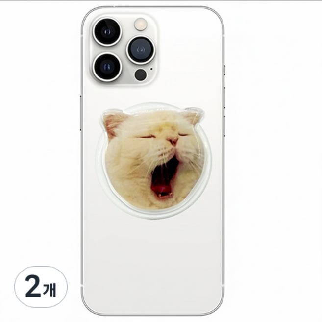 제이카라 맥세이프 호환 그립톡 스마트톡 거치대, B27 하품냥이, 2개