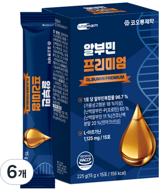 코오롱제약 알부민 프리미엄 15p, 225g, 6개
