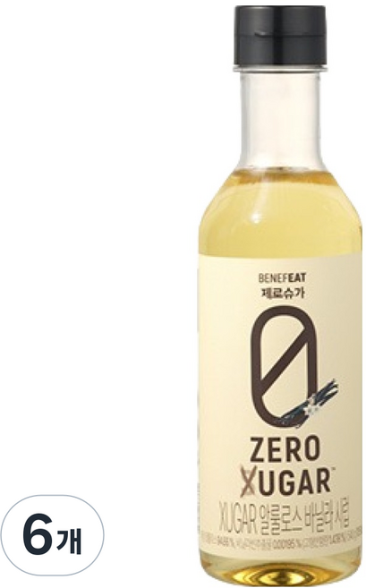 benefeat 제로슈가 알룰로스 바닐라 시럽, 540g, 6개