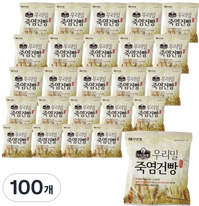 인산가 우리밀 죽염건빵, 30g, 100개