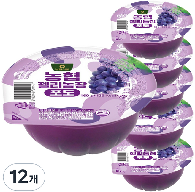 Nonghyupsikpum Jelly Nongjang 葡萄, 160g, 12個