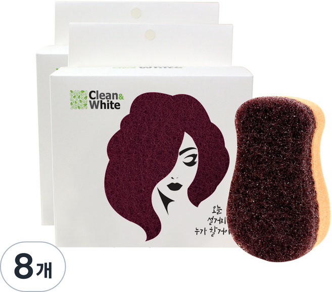 클린앤화이트 구리나노 초콜릿 땅콩 수세미, 5개입, 8개