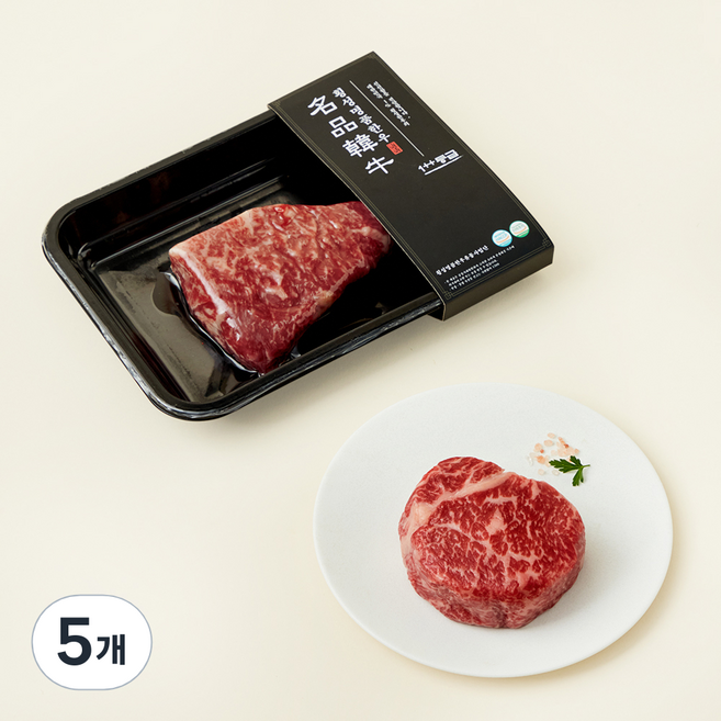 횡성한우 1++ 채끝 스테이크용 (냉장), 200g, 5개