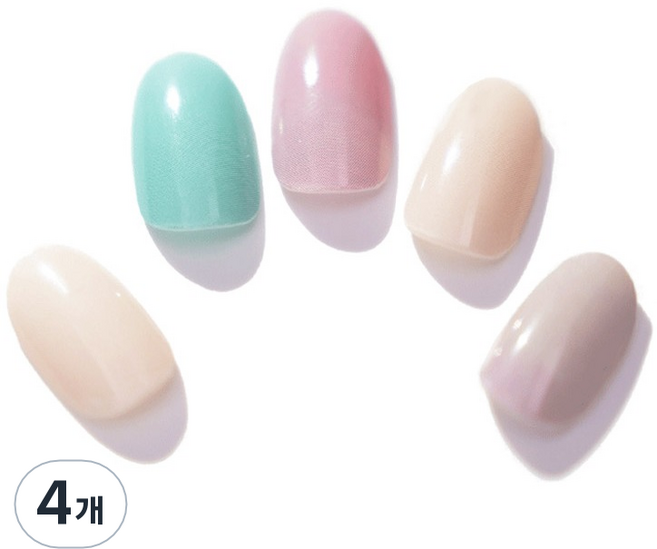 라퀴베메종 엔젤 헤네크 젤 네일 아트 스티커, 4개, 코튼 캔디