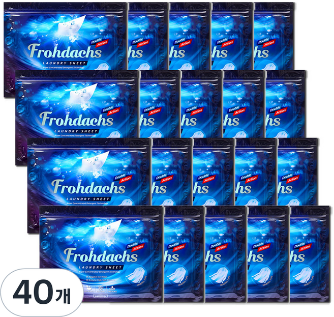 프로닥스 고농축 더블액션 시트세제, 15매, 40개