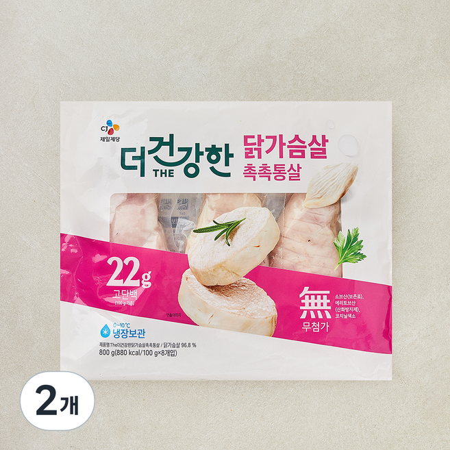 더건강한 CJ 닭가슴살 촉촉통살, 100g, 2개, 8개입