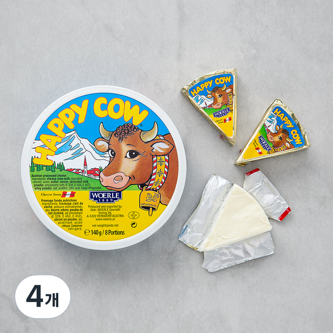 해피카우 레귤러 포션 치즈 8개입, 140g, 1개입, 4개