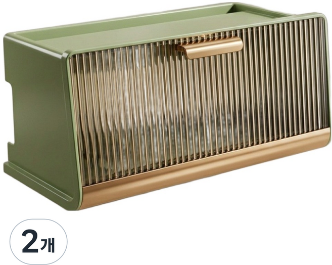 앞날창창 벽걸이 셋톱박스 정리함 30 x 13.5 x 12.5 cm, 그린, 2개