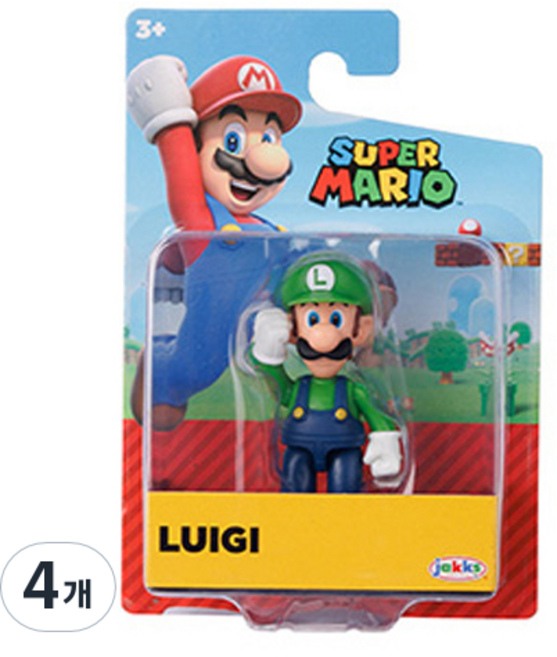 jakks PACIFIC 任天堂 超級瑪利歐 路易吉公仔 6.3cm 42125, 4個