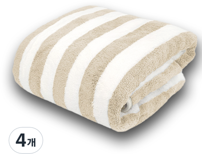 원이네 스프라이트 소프트 샤워타월 70 × 140cm, 베이지, 4개