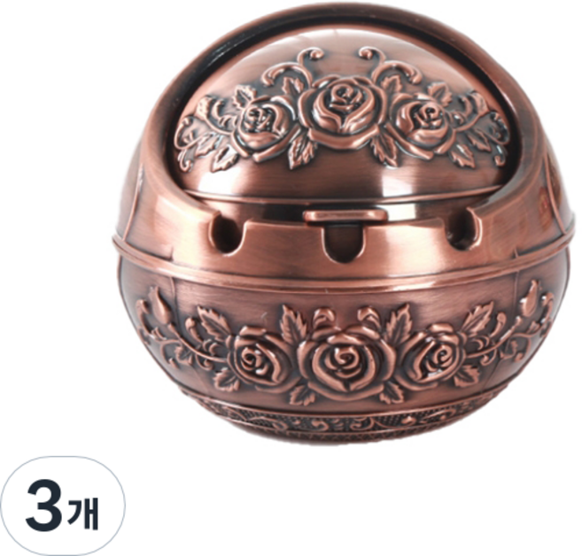 All Nine復古金屬菸灰缸 L, B 玫瑰金, 3個