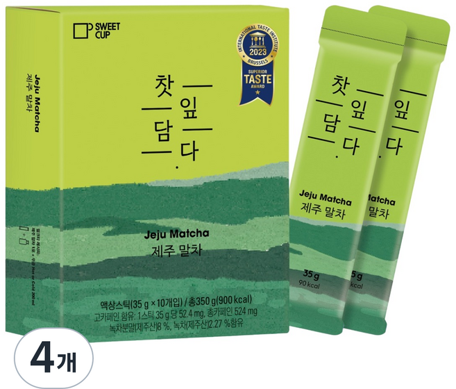 스위트컵 찻잎담다 제주말차 스틱, 35g, 4개, 10개입