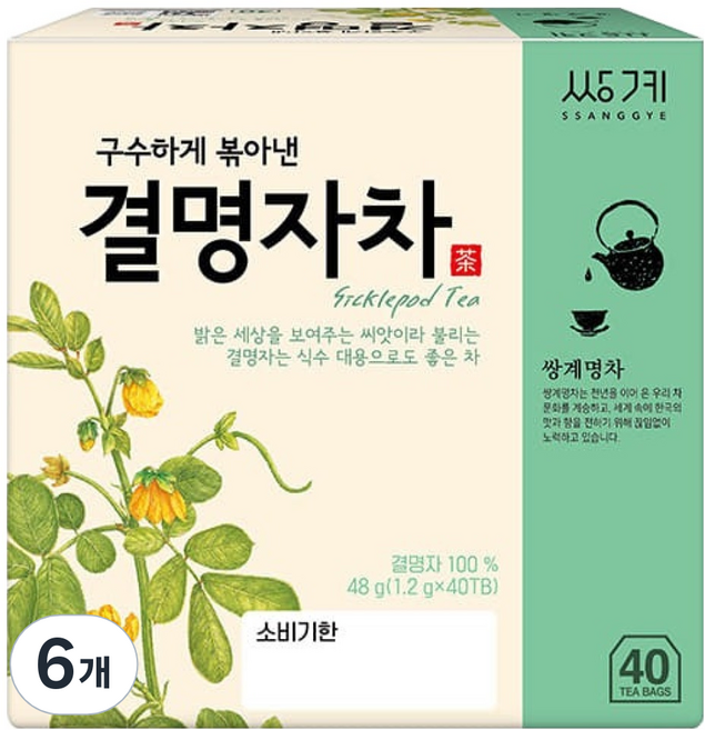 SSANGGYE 決明子茶, 1.2g, 40入, 6盒