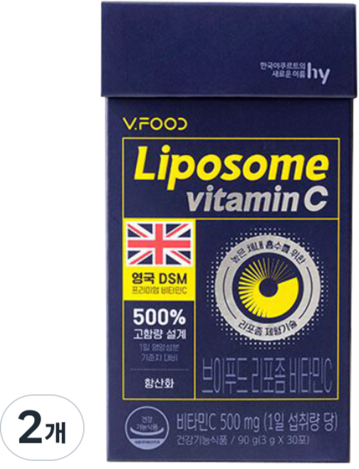 에치와이 브이푸드 리포좀 비타민C 30p, 2개, 90g