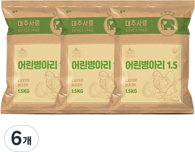 대주 어린병아리 6주령 또는 10주령 이전 산란계 전용 사료, 1.5kg, 6개