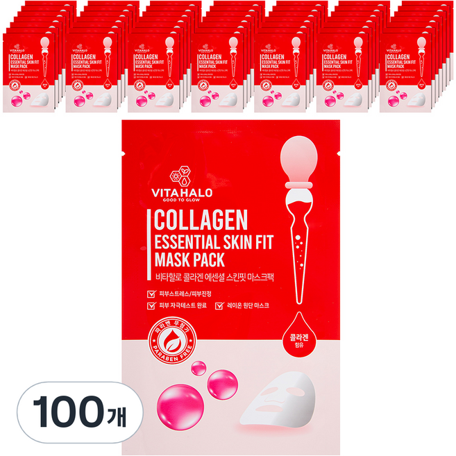비타할로 콜라겐 마스크 팩, 1개입, 100개