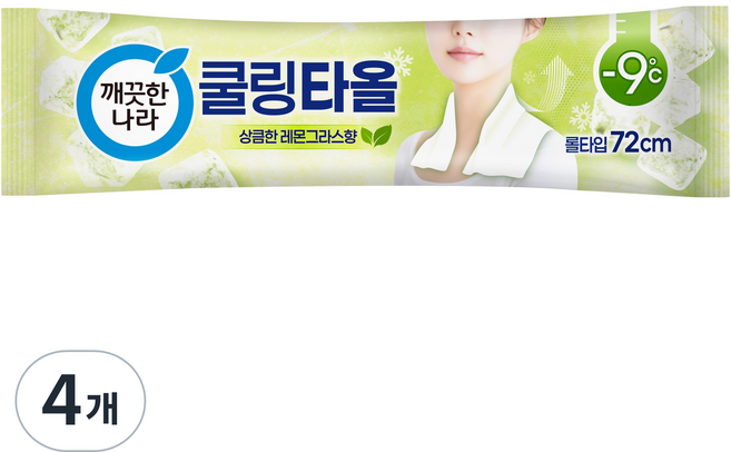 깨끗한나라 레몬그라스 쿨링타올, 29g, 4개