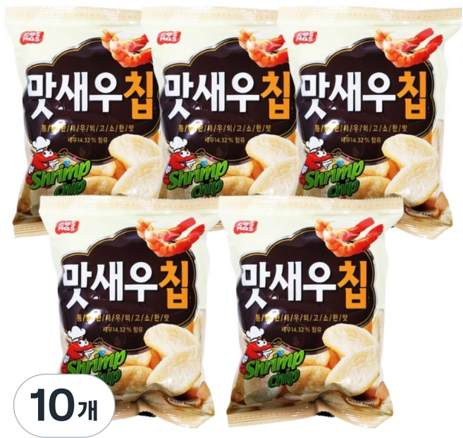 코스모스제과 맛새우칩, 25g, 10개