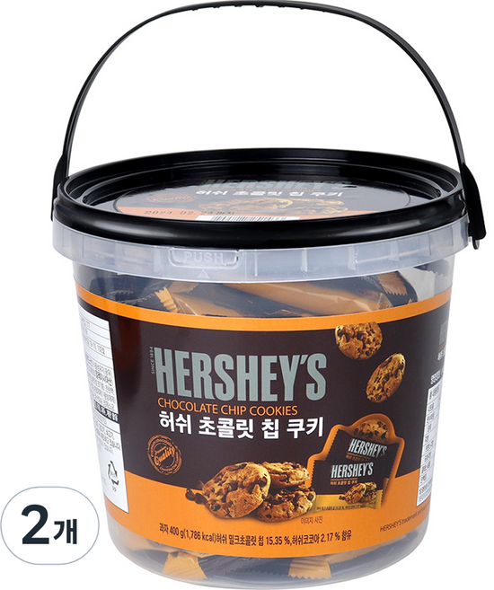 허쉬 초콜릿칩 쿠키 통, 400g, 2개