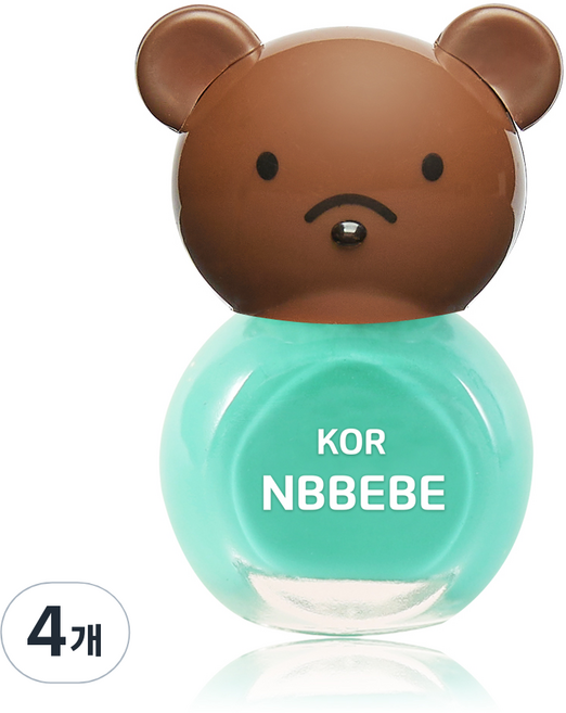 Nbbebe 兒童用指甲油, 有趣的薄荷, 4個