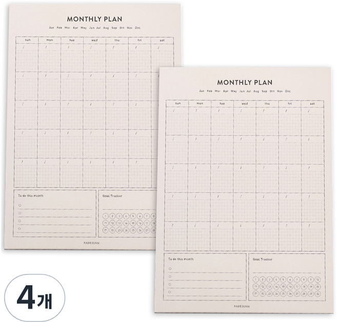 PAPERIAN Life Pad A5 計劃本, 月計畫, 60張, 4個