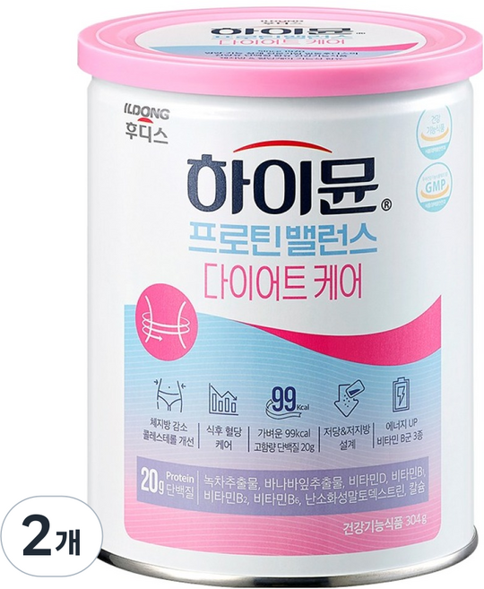 하이뮨 프로틴 밸런스 다이어트케어 캔, 2개, 304g
