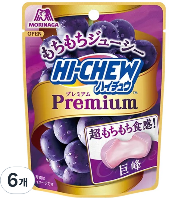 MORINAGA 森永 Hi-Chew 高級葡萄軟糖, 32g, 6個