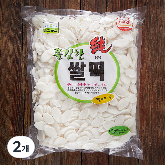 칠갑농산 쫄깃한 순 쌀떡, 3.75kg, 1개입, 2개
