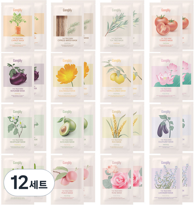 강블리 더 트루 팜 마스크팩 16종 세트, 12세트