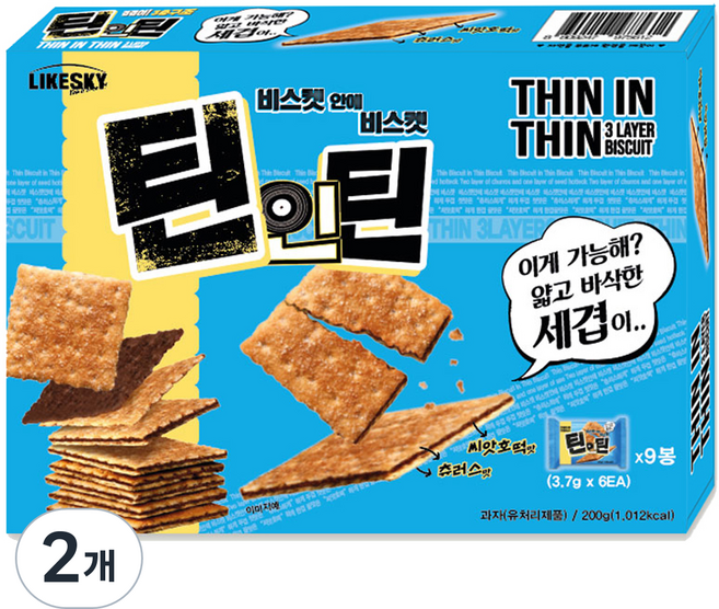 하늘처럼 틴인틴 비스켓 9p, 200g, 2개