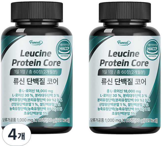 퍼니트 류신 단백질 코어, 60정, 4개