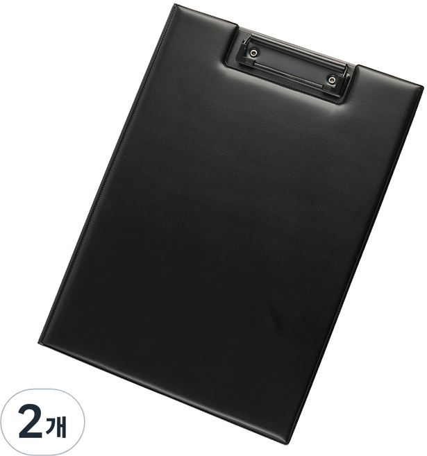 코히모 레포트 화일 가죽 클립보드 A4 3W315, 2개, 블랙