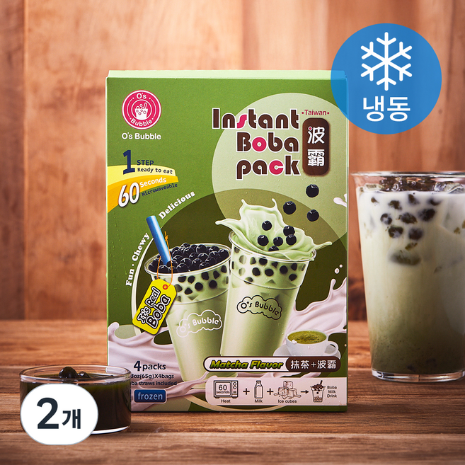 오스버블 인스턴트 보바팩 버블티 말차맛 4개입 (냉동), 260g, 2개