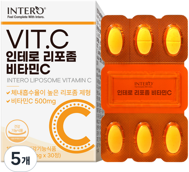 인테로 리포좀 비타민C 33g, 30정, 5개