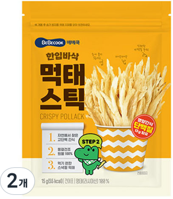 베베쿡 한입 바삭 먹태스틱, 먹태맛, 15g, 2개