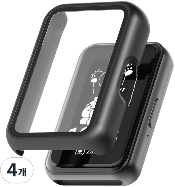 누아트 갤럭시핏 시리즈 풀커버 하드 케이스, 블랙, 4개