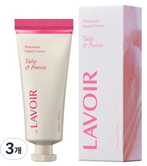 LAVOIR 香水護手霜 鬱金香&小蒼蘭, 3個, 40ml