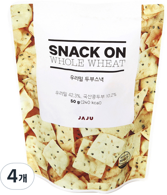 JAJU 우리밀 두부스낵, 50g, 4개