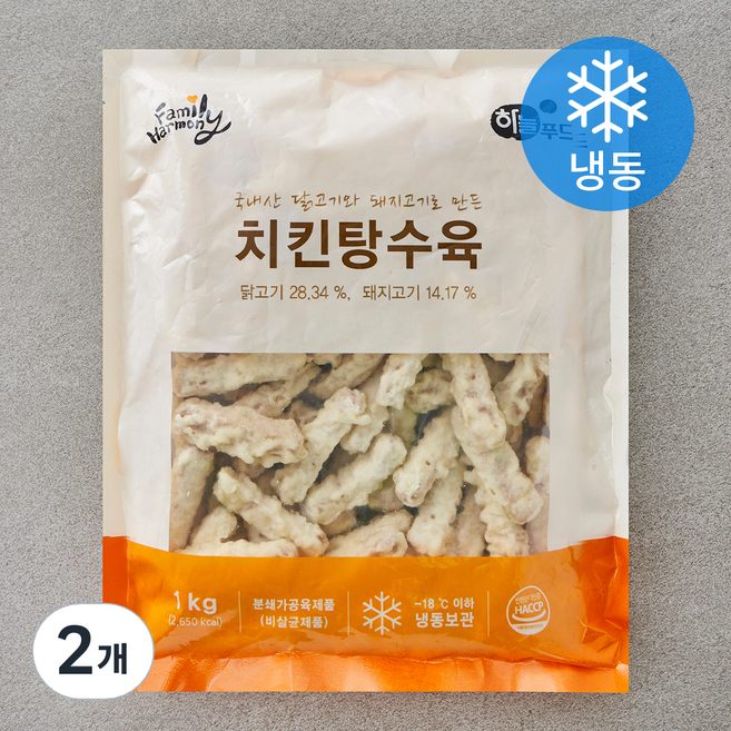 하늘푸드 치킨 탕수육 (냉동), 1kg, 2개