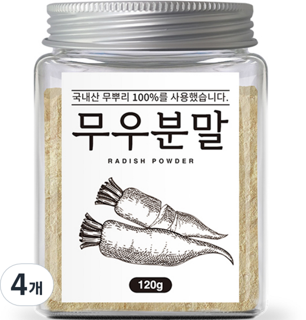 조은약초 무우 분말, 120g, 4개